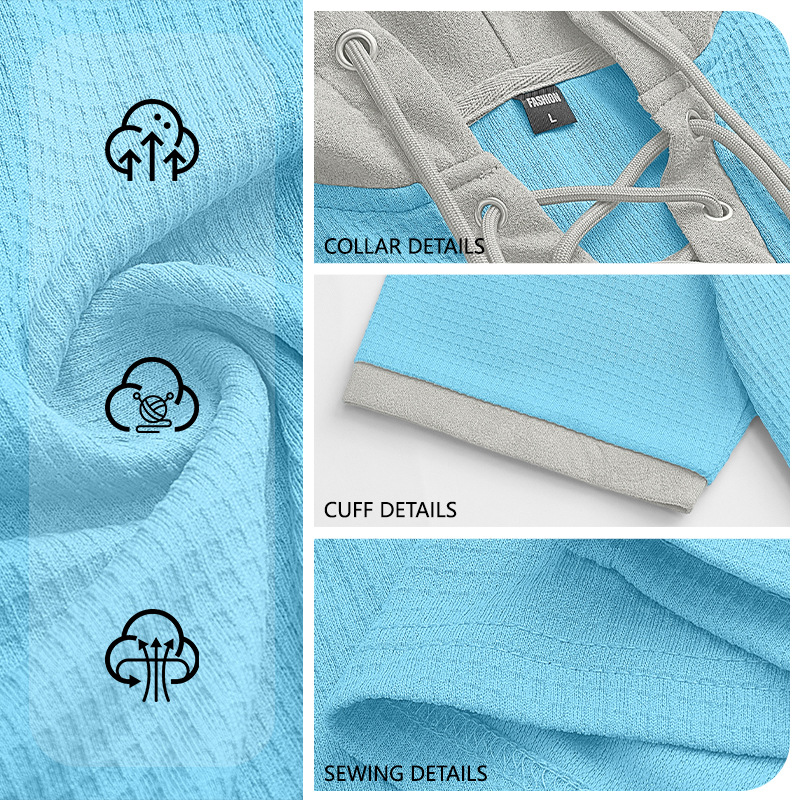 Amazon camisa europea y americana con capuchón de manga corta TK Henry camiseta europea correa de correa de correa de correa de comercio exterior camiseta deportiva casual hombre