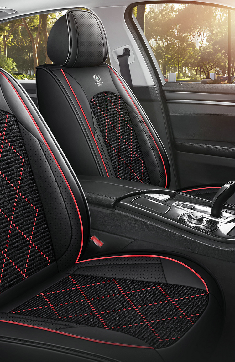 New car seat covers, breathable ice silk material, full-coverage design, suitable for sports cars, universal for drivers, and designed for use in vehicles