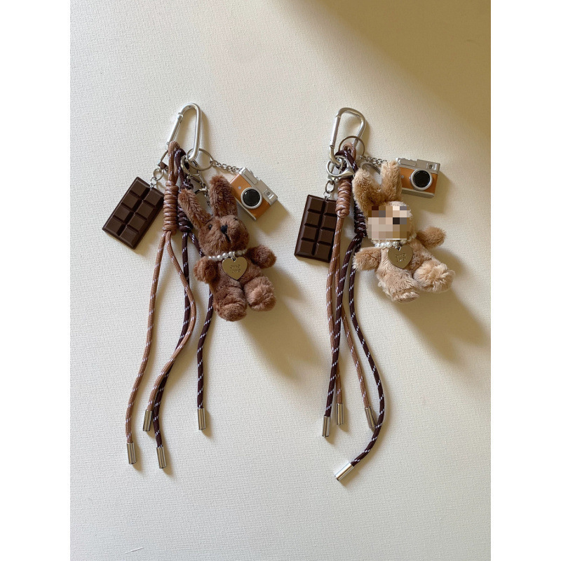 Bolsa de viento, bolsa de colgante, muñeca de viento, cuerda de nylon colgante, conejo, cachorro, cámara, llavero, mochila escolar