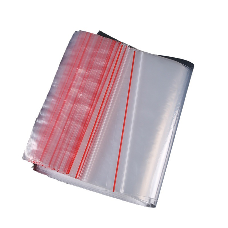 En stock bolsa de ziplock PE transparente al por mayor espesado fresco-mantenimiento sellado bolsa de embalaje grande de plástico sellado bolsa de hueso de impresión