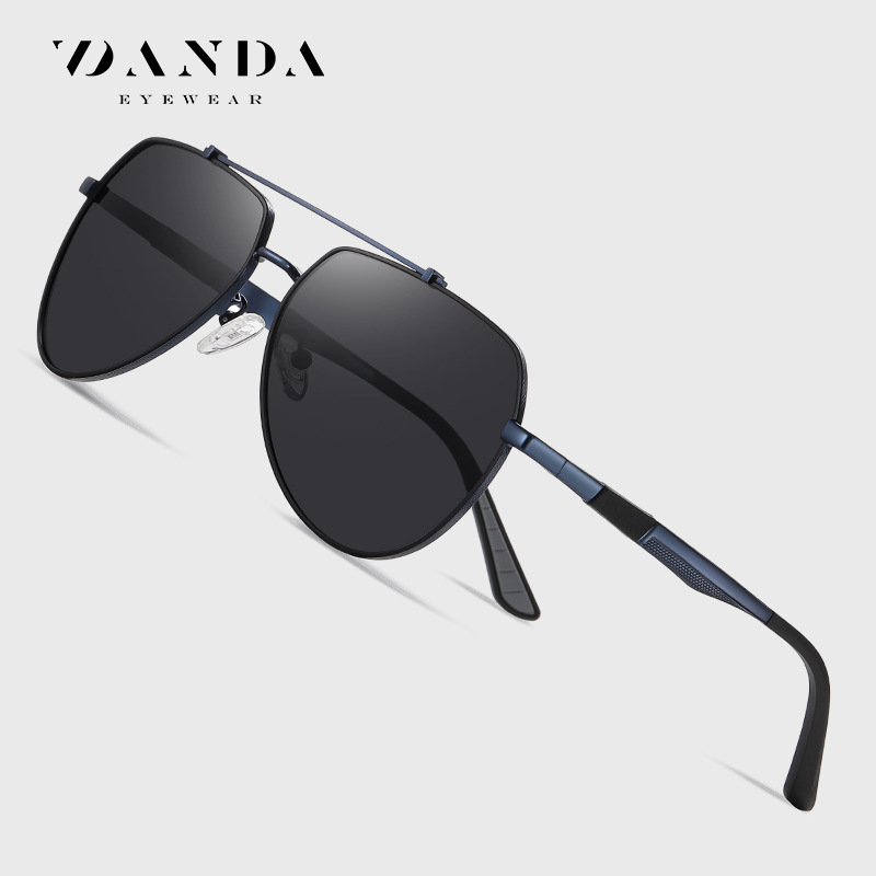6322 transfronteriza nuevas gafas de sol de los hombres de metal de dos colores gafas de sol polarizadas de doble haz marco grande gafas de sol de pesca Pies de primavera