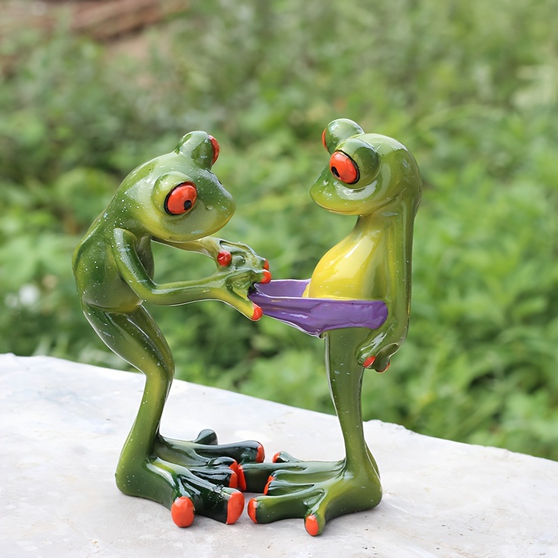 Frog Resin Ornaments Are Suitable for Home and Desktop Decoration, Suitable for Indoor and Courtyard Ponds and Potted Plants, Creative Home Decoration