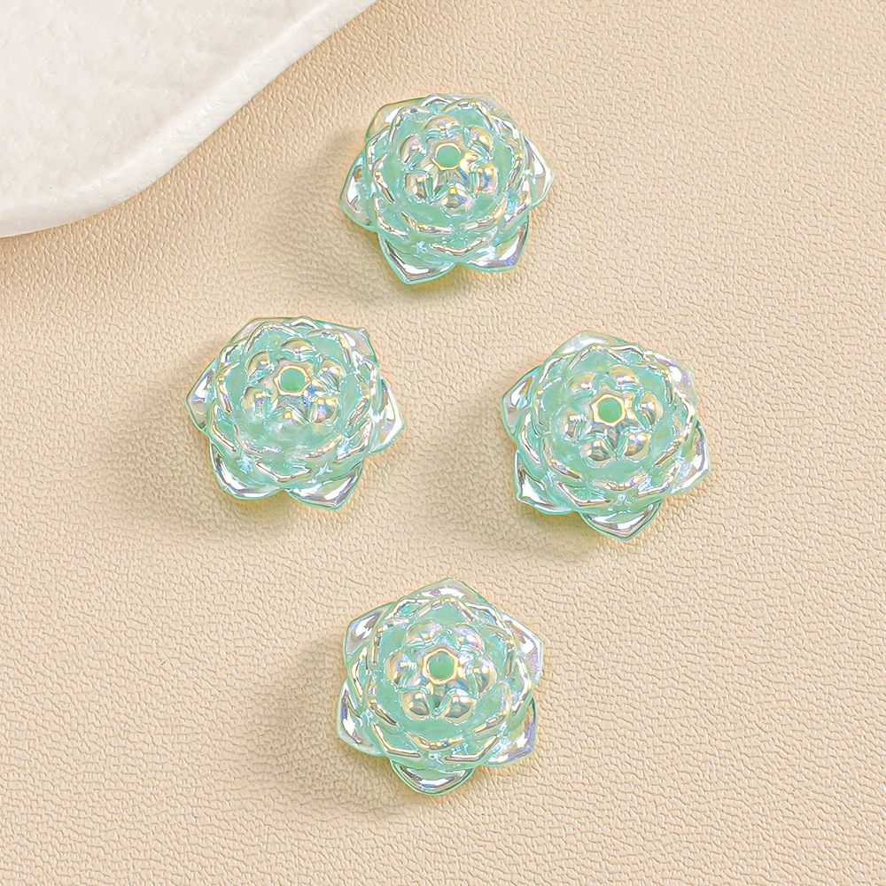 【10-20 piezas】Cuentas de Camelia y Loto 3D con Diseño de Estrella de Mar, Accesorios de Joyería, Cadena para Teléfono, Adorno Colgante para Coche