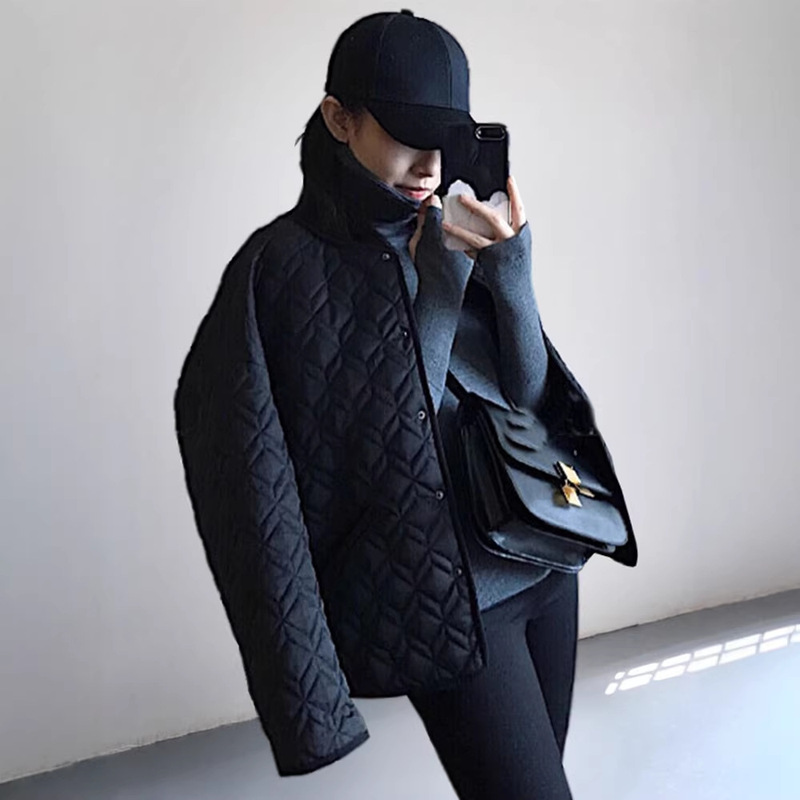 In Stock~ Korean Style Short Cotton Jacket for Women, New Loose Quilted Puffer Jacket, Petite Cotton Coat, Oversize