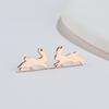 Fashionable accessory, cute brand earrings, rabbit, piercing, suitable for import, new collection, simple and elegant design, cat