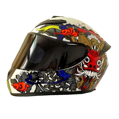 Motorcycle Safety Supplies — Safe for All Seasons, Rider Electric - foreign-trade-model-guochao-lion-awakening-white-background-black-mirror-s