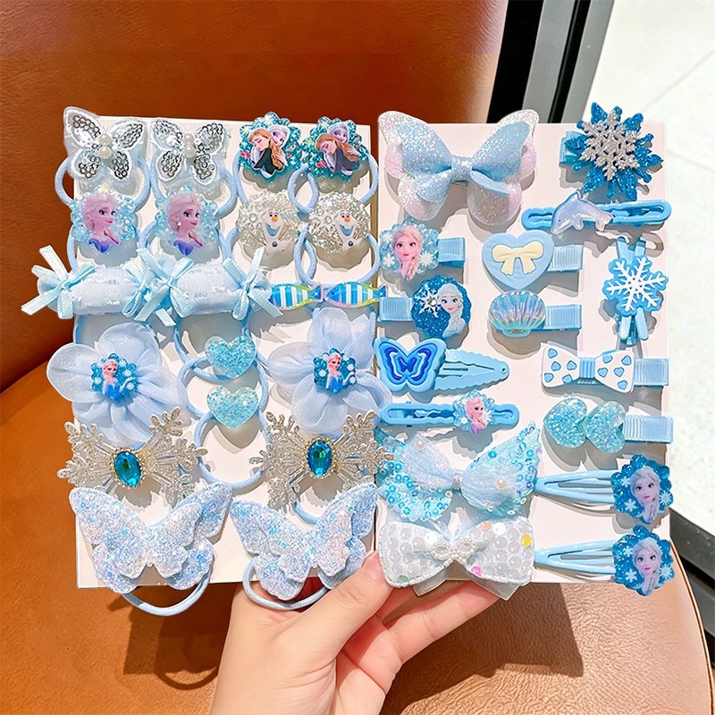 Frozen Elsa Princess Hair Tie Children's Bow Hair Accessories Girls'...