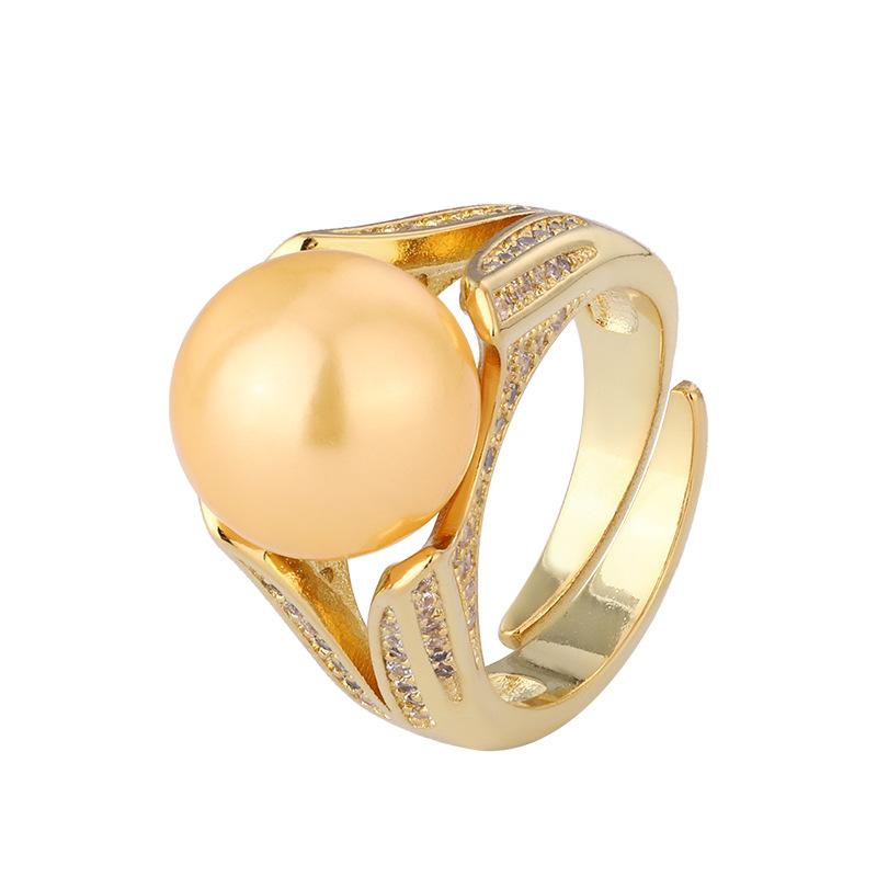 2024 Zhuang Shengsheng Jewelry Cobre Chapado en platino Nuevo anillo de fila Temperla Anillo de mujer simple 14mm