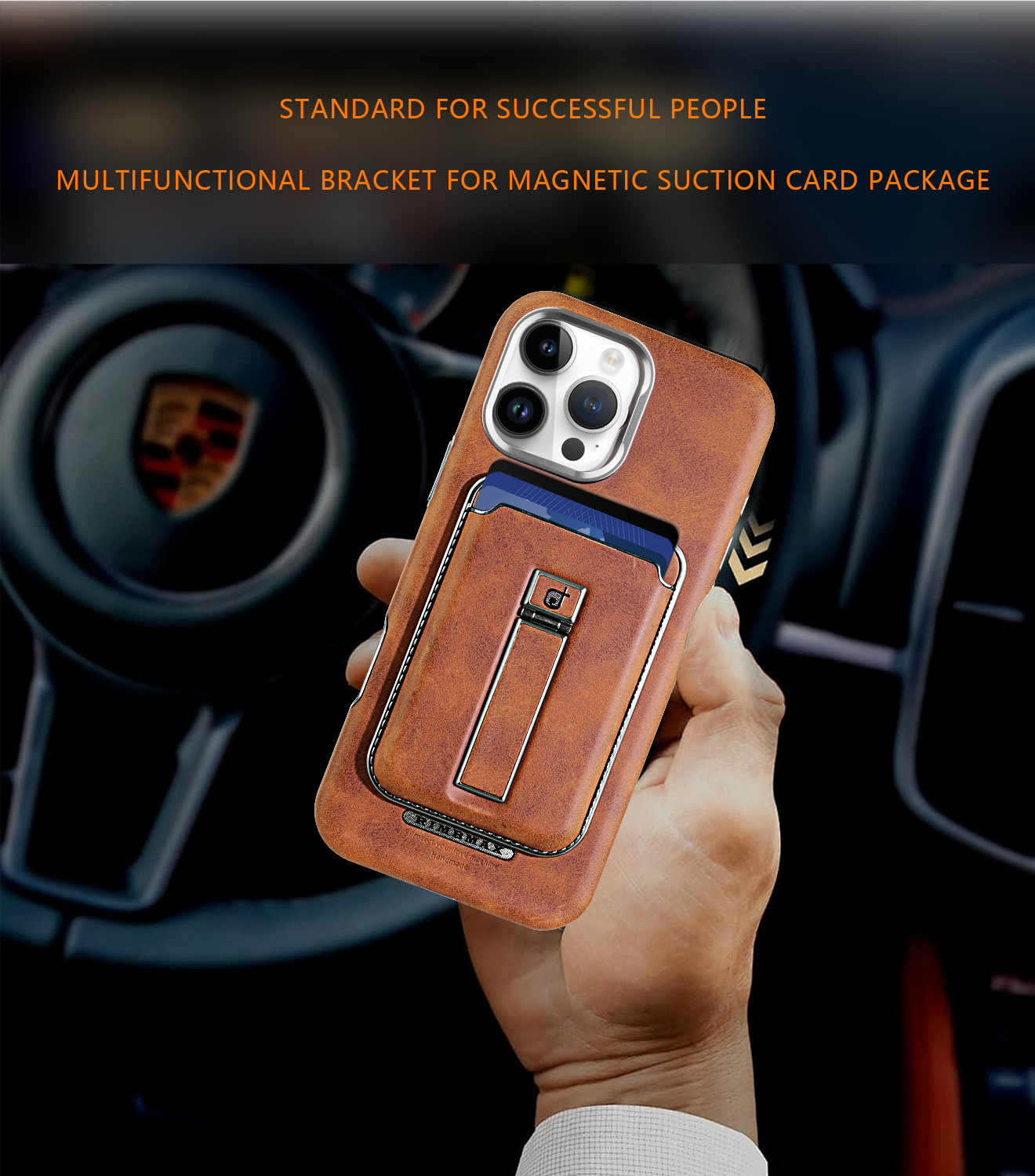 Ốp lưng da từ tính cao cấp có khe đựng thẻ cho iPhone 16/17 Pro Max — Mẫu thẻ hút từ tính [màu nâu thanh lịch], Mẫu thẻ hút từ tính [Moka nâu], Mẫu thẻ hút từ tính [đen quý phái], Mẫu thẻ hút từ tính [màu đỏ] chi tiết 6