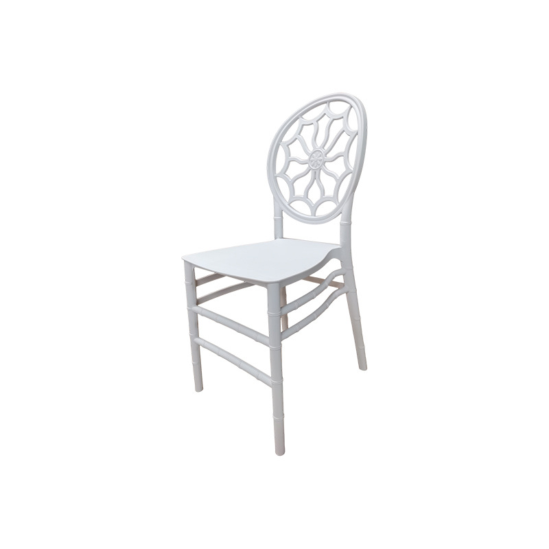 Simple Hollow-Out Sunflower Chair, White Backrest Chair for Outdoor Weddings and Events, Hotel Banquet Negotiation Chair