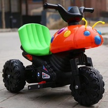 九灯甲壳虫儿童电动摩托车宝宝电瓶车三轮车音乐灯光童车一件代发