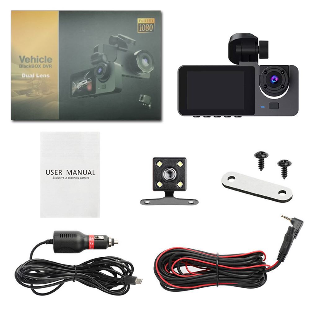 WIFI가 없는 3개의 렌즈(자동차 전면 + 차량 내부 + 차량 후면)