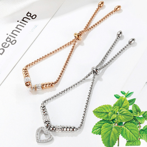 Wish Amazon Instagram New Titanium Steel Heart-Shaped Lover's Knot Diamond Pendant Necklace for Women, Simple Love Gift for Girls