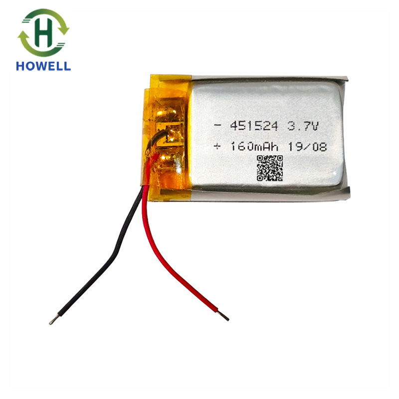 聚合物锂电池451524-160mAh心率监测仪智能手环计步器锂电池