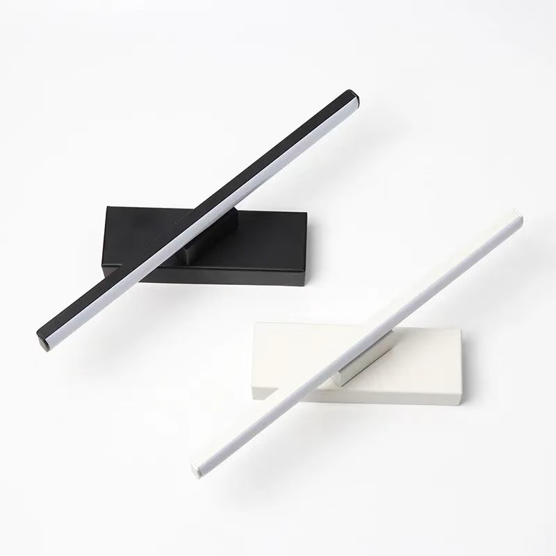 La lámpara de pared de la cabecera de la cama del dormitorio se puede girar en un ángulo ajustable. Iluminación LED para interiores. Lámpara de pared de tira de personalidad minimalista. Dormitorio principal