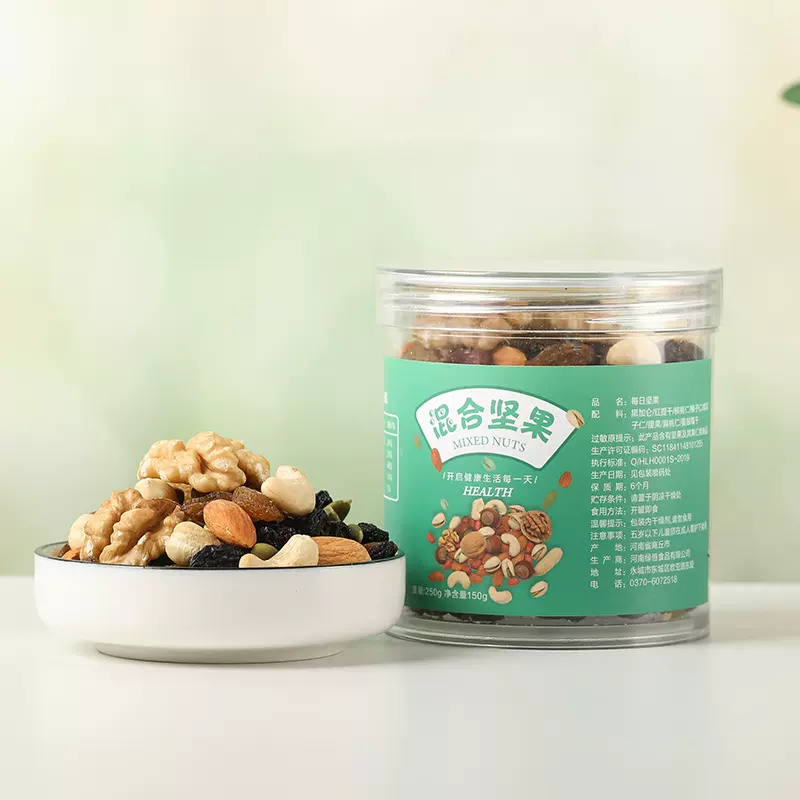 定制新鲜每日坚果混合坚果 零食罐装混合装干果 150g罐装式儿童坚