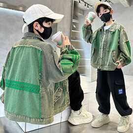 黁白牛仔衣洋气中大童外套2025儿童新款帅气韩版百搭春秋款痞帅夹