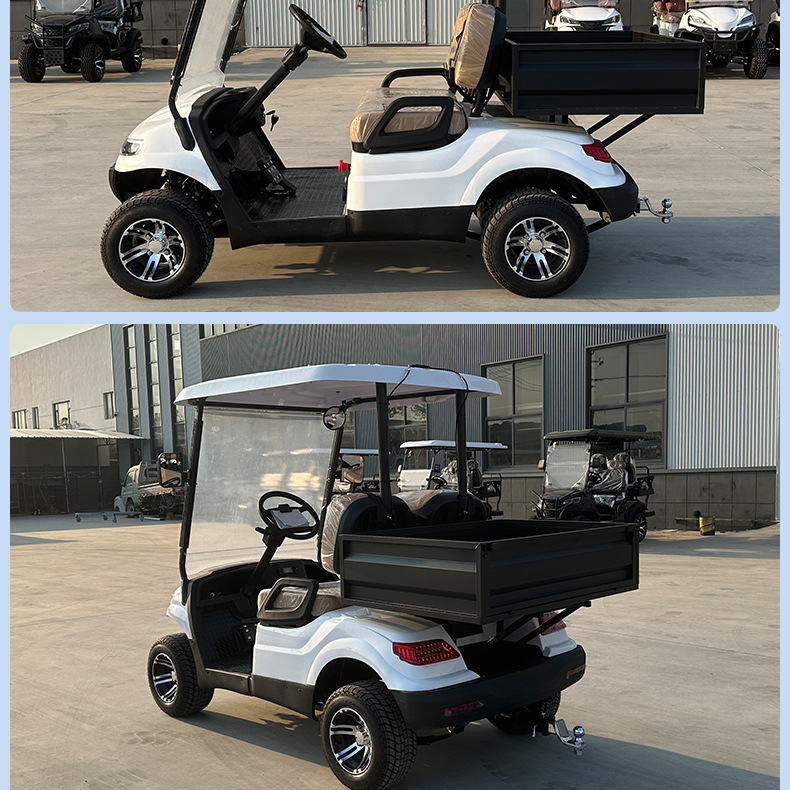 Xinda Road foreign trade exports electric golf carts modified for hotels and resorts, 2-seater golf carts with a basket