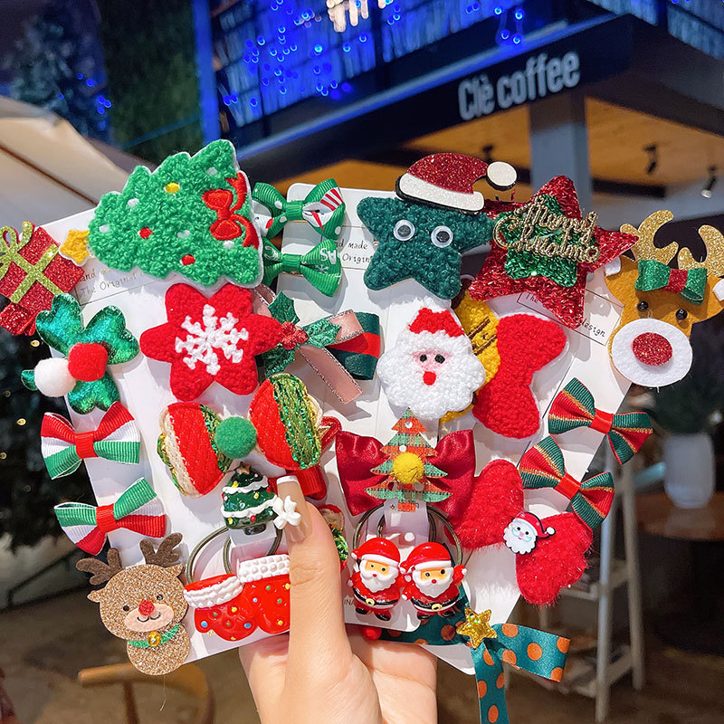 25g Weight Hair Clip Hair Accessories Type Christmas Fashion Santa Claus Festival Party Accessories