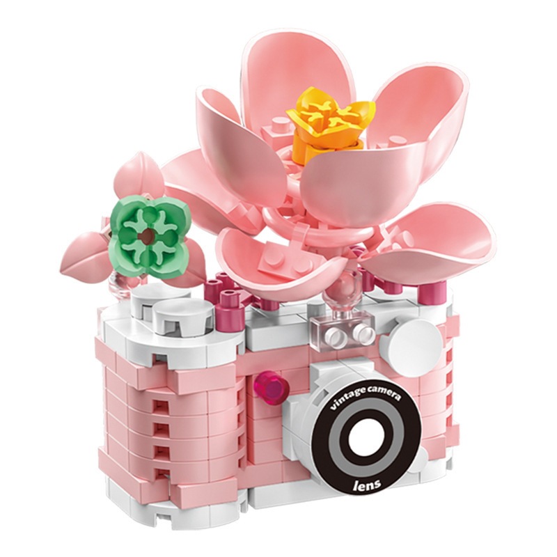 Espejo de flores serie de cámaras retro bloques de construcción infantil puzzle puzzle juguetes de ensamblaje puzzle decoración del 1 de junio regalo puesto