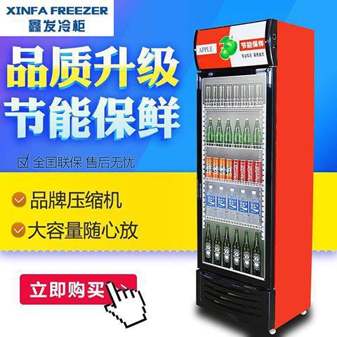 饮料展示柜商用冷藏啤酒柜超市冰箱立式单门保鲜便利店饮料柜