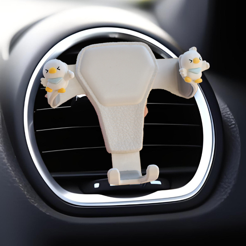 Clip de salida de aire de coche pequeño pato amarillo resina aromaterapia de coche perfume de coche adornos de dibujos animados accesorios de decoración suministros de coche