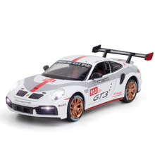 （泡沫盒装）抖音直播1:24保911时捷 GT3 RSR赛道版合金跑车模型
