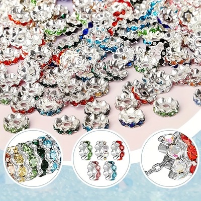 2026新款跨境代发12mm多色波浪形水钻垫片珠跨境跨境代发
