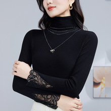 2025冬季新款时尚百搭特丽绒小衫显瘦高领镶钻减龄修身保暖打底衫