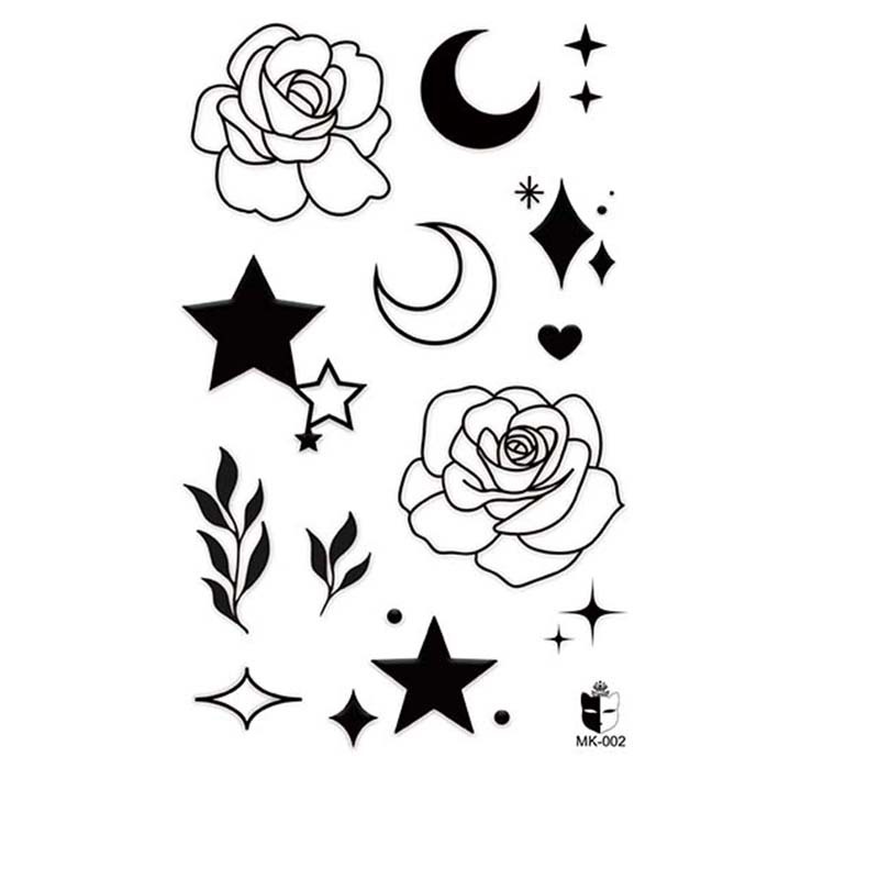 Animal blanco y negro desechable pegatinas de tatuaje belleza pegatinas de tatuaje moda estética patrón de personalidad dama pegatinas de tatuaje