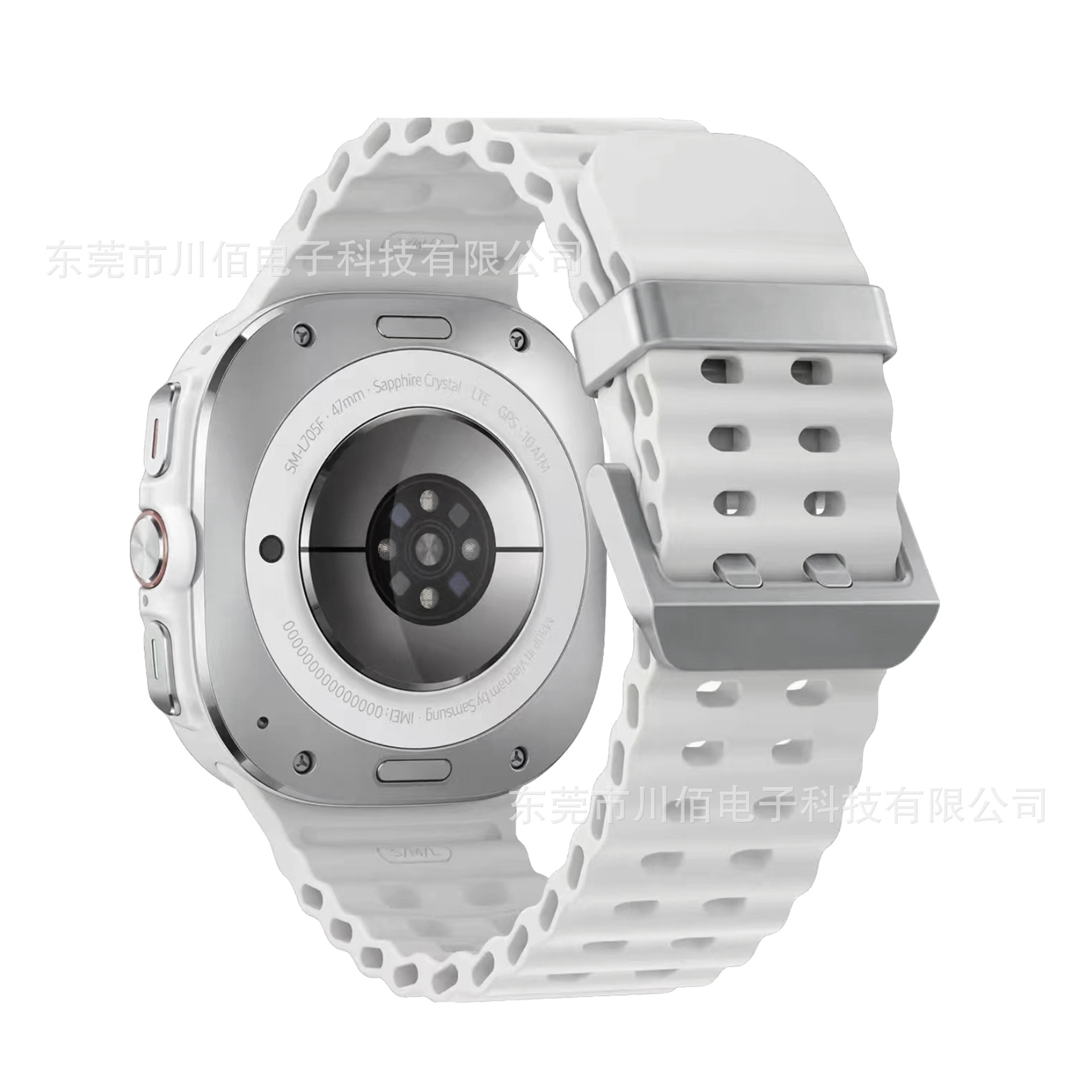 Adecuado para Samsung Galaxy Watch7ultra Correa de reloj de silicona Ocean Pulsera transpirable deportiva de doble fila