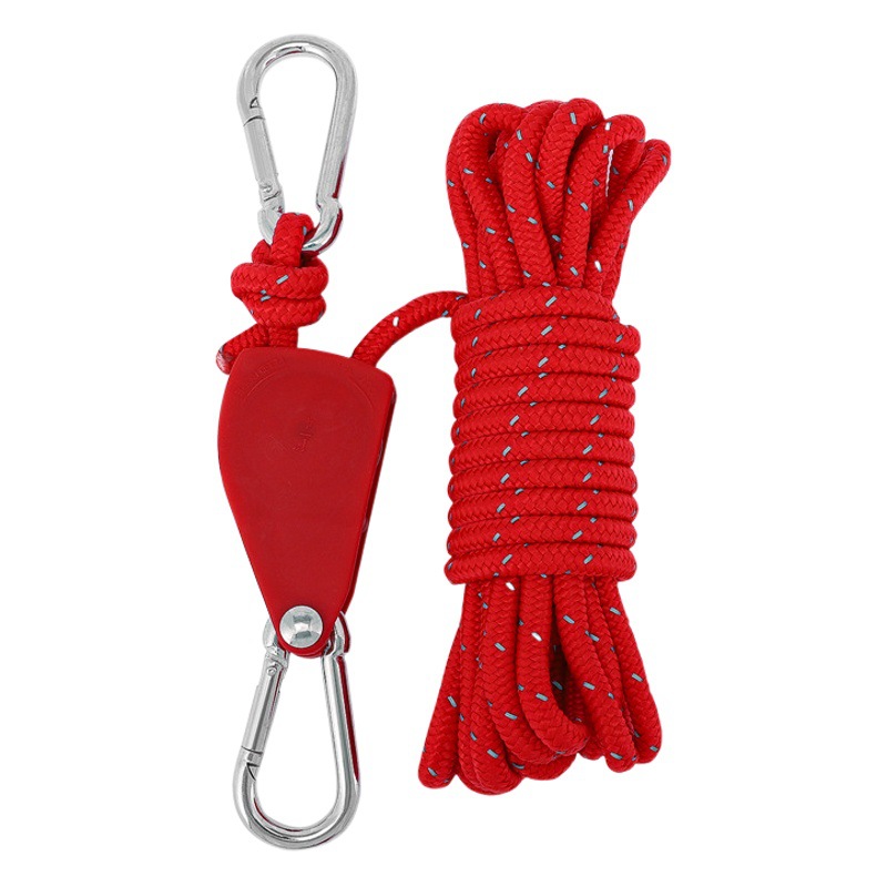 Outdoor Tent Windproof Rope Canopy Thickened Reflective Rope Pulley Adjustment Main Wind Rope Metal Tensioner 6Mm4Mm