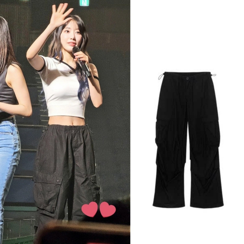 中村一葉と宋裕琦の同じ韓国トレンドブランドasifcalieルーズカジュアルオーバーオールワイドレッグパンツ女性用|undefined
