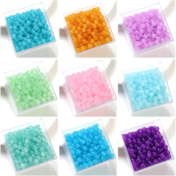 glass round beads jade