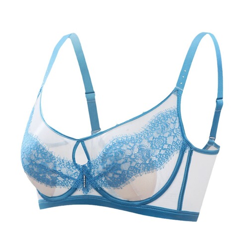 Xianzhimei 8868 Sexy Lace Ultra-Thin Rabbit Ears Underwear Set Big Breast Revealing Small Soft Steel Ring Anti-Sagging Bra