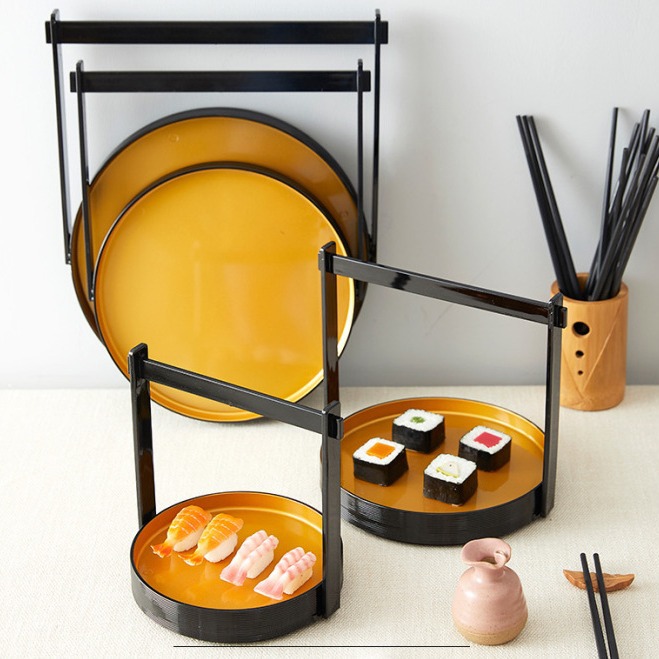 水果篮炸物篮手提盛器小吃糕点篮塑料天妇罗篮寿司桶寿司盘展示碟