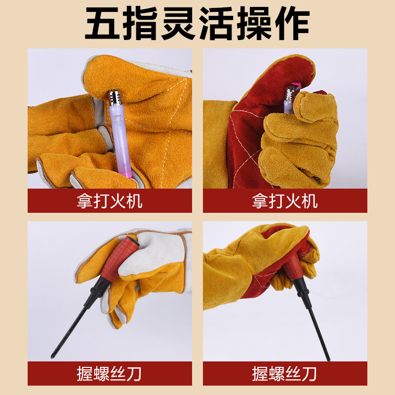 Guantes de Protección para Mascotas, Resistentes a Arañazos de Gatos y Mordeduras de Perros, Entrenamiento Canino, Protección Reforzada, Extendidos, Cálidos, Transpirables, de Cuero Vacuno