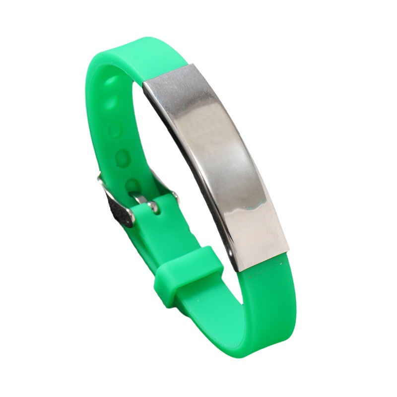 Pulsera de silicona de acero inoxidable transfronterizo pareja multicolor extraíble de acero inoxidable letras LOGO pulsera deportiva de silicona