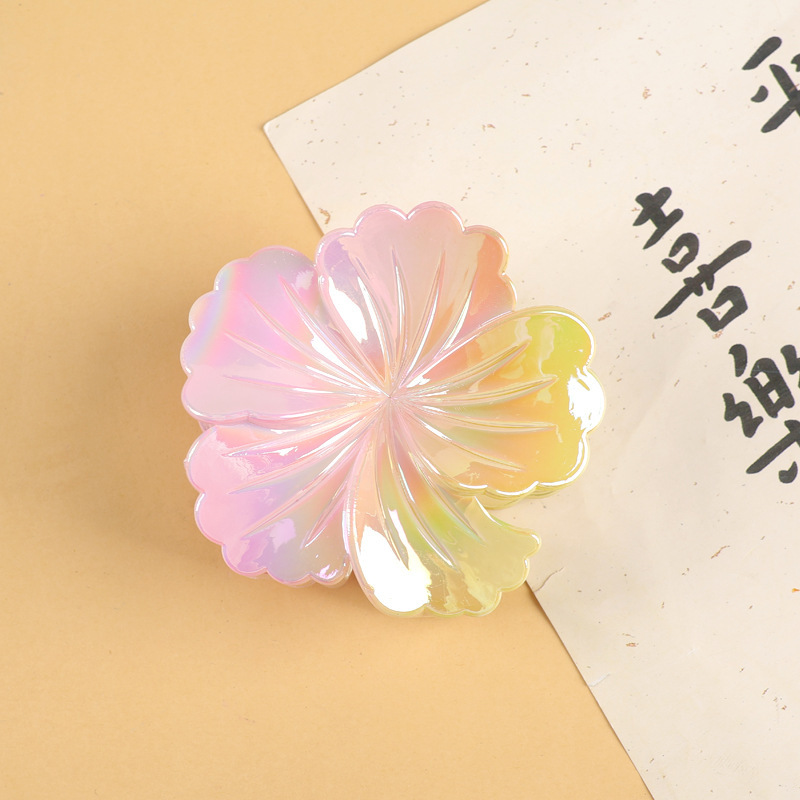 跨境新款AB彩色卷心菜抓夹欧美盘发鲨鱼夹高级感甜美花朵发夹发饰|undefined