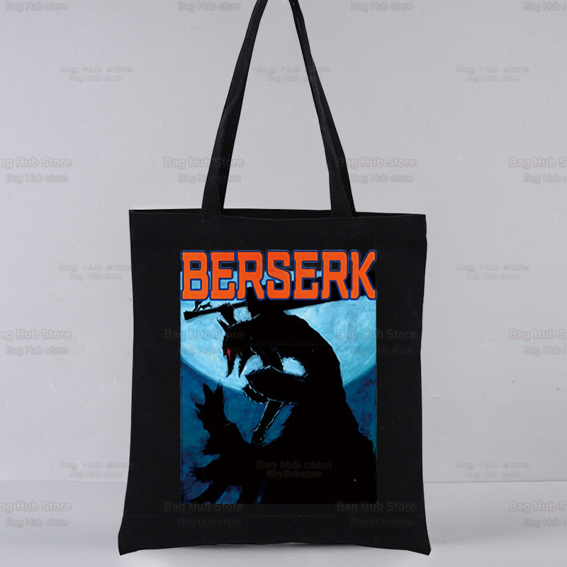 Berserk agallas espada estilo leyenda impreso bolsa de lona Harajuku bolso de hombro de moda bolsa de compras portátil AliExpress