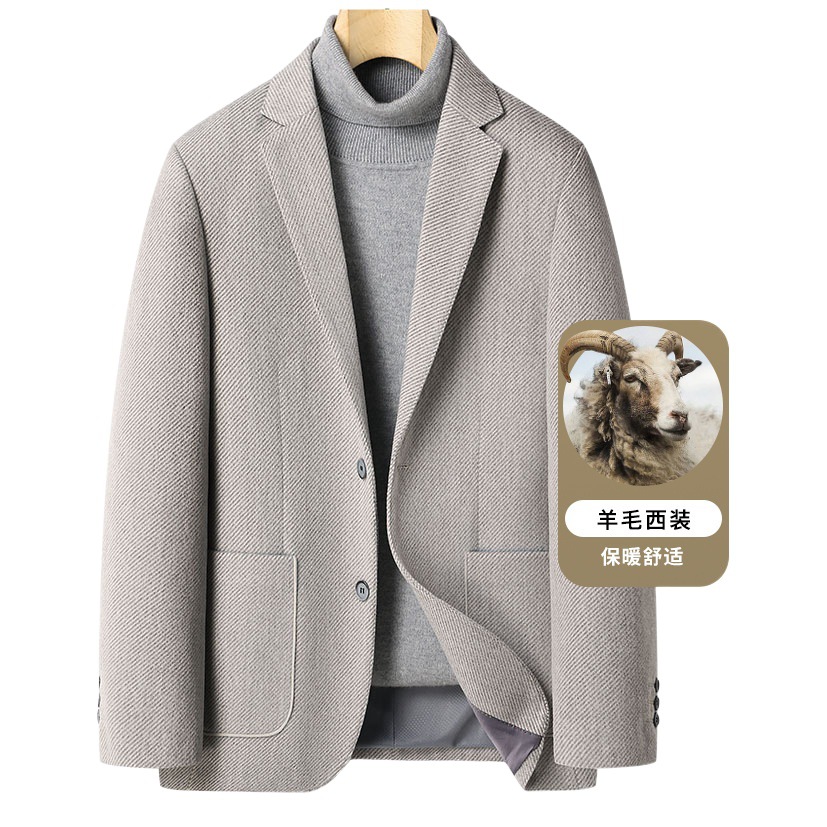 Leishibert Otoño e Invierno casual traje de lana de los hombres de moda slim fit de lana traje pequeño traje de lana de los hombres chaqueta