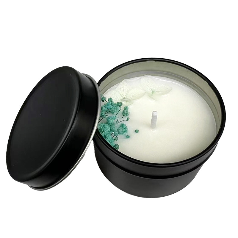 Vela aromática transfronteriza en recipiente, recuerdo romántico para dormitorio, fragancia de cera de soja para interiores, vela en lata, aromaterapia.