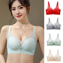 无钢圈新款小胸聚拢显大加厚馒头杯内衣女性感蕾丝调整型文胸套装