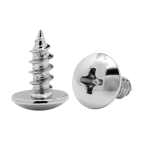 Flat head cross-recessed self-tapping screw with mushroom head and umbrella head, pointed tail, zinc-plated nickel-zinc self-tapping screw wholesale