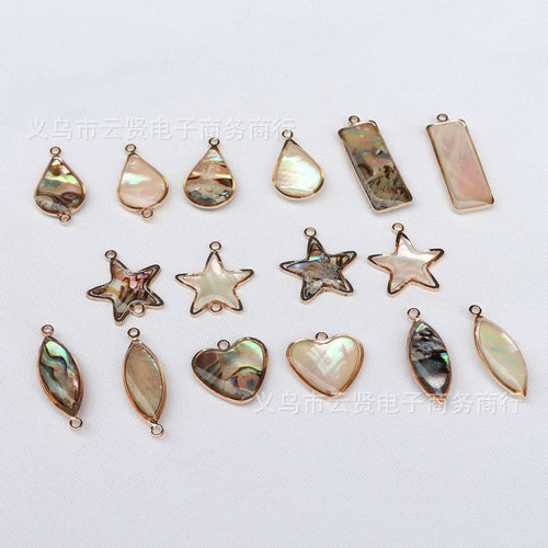 Natural Sea Shell Black Shell Iridescent Shell Round Heart-Shaped Pendant with Gold-Plated Edge
DIY Bracelet, Necklace, Earring Accessories and Charms