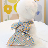 Педная одежда собака голая спина к шнуру с плюшевой одеждой для кошачьей одежды для домашних животных 22 Клетчатая грудь хризантема