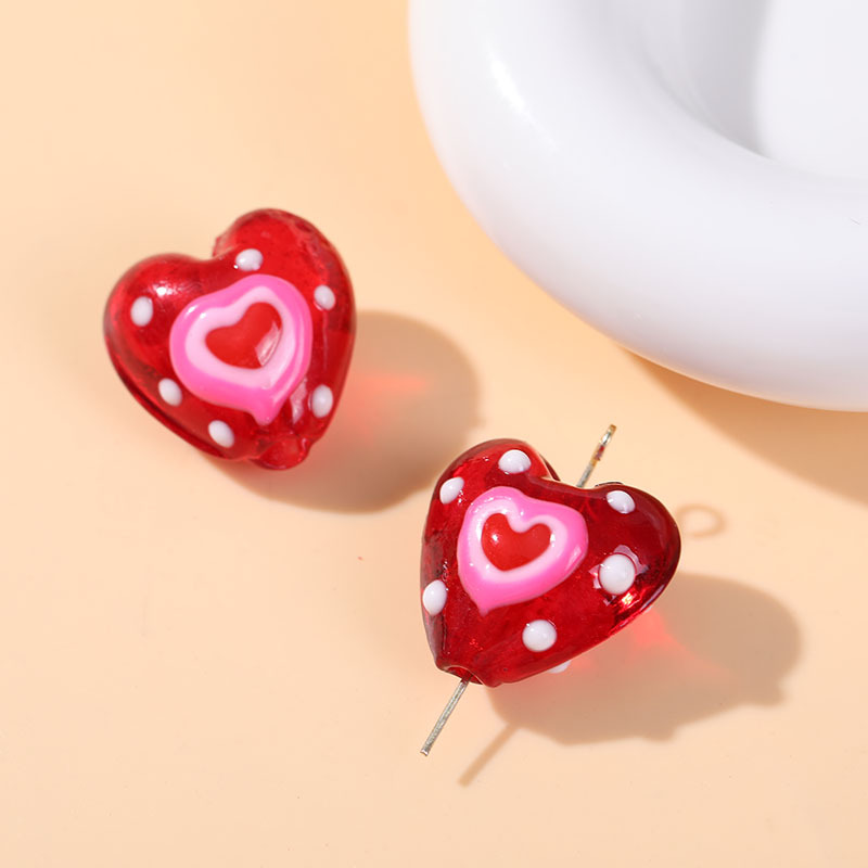 10g Weight Pendant, Beads Jewelry Making Type 20mm Jewelry Making Size DIY Jewelry Accessories Classification 1 Piece Quantity Glass Material Heart Shape Pattern Enamel Design Sweet Style 1 Piece 20mm Glass Heart Shape DIY Jewelry Accessories Pendant Beads 13
