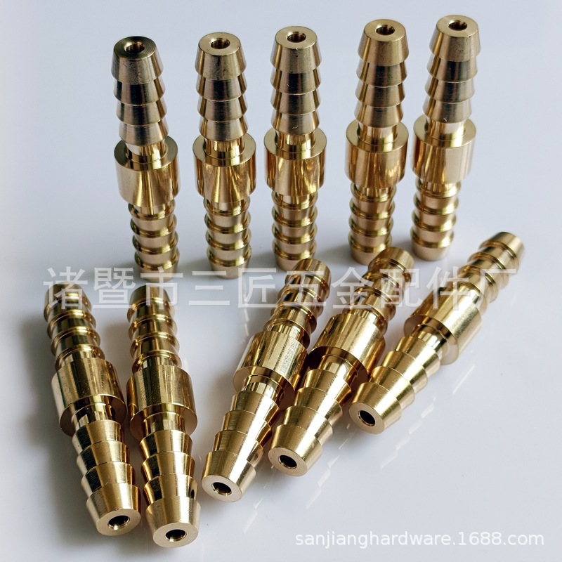 外贸精品|铜宝塔接头 加厚3/8barb气动软管接头 倒刺倒钩皮管接头