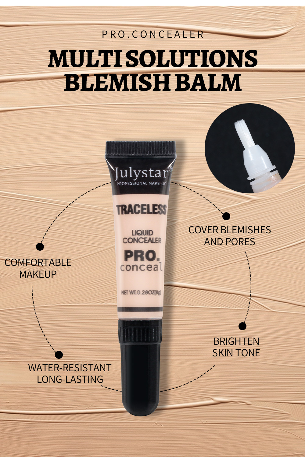 Facial beauty, contouring, acne marks, waterproof, sweat-proof, concealer, tear trough, tattoo coverage, moisturizing, long-lasting concealer wholesale Item Picture