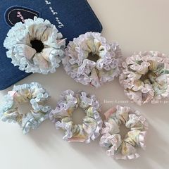 フレッシュな色のフリルの小さい花の大腸のシュシュの森系の少女の心のピンクの団子の髪のひもの甘い腸の輪の髪飾り